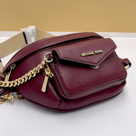 Michael Kors Maisie 2 In 1 Small Leather Waist pack Fanny pack Bag (Oxblood) MK - Picture 14 of 15